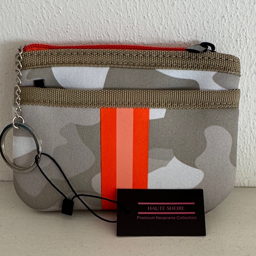 HAUTE SHORE Camouflage Neoprene Pouch with Neon Stripe